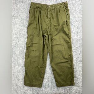 Free People Addy Wide Leg Chino Pants Olive Green Low Slung Pleated Revolve 12